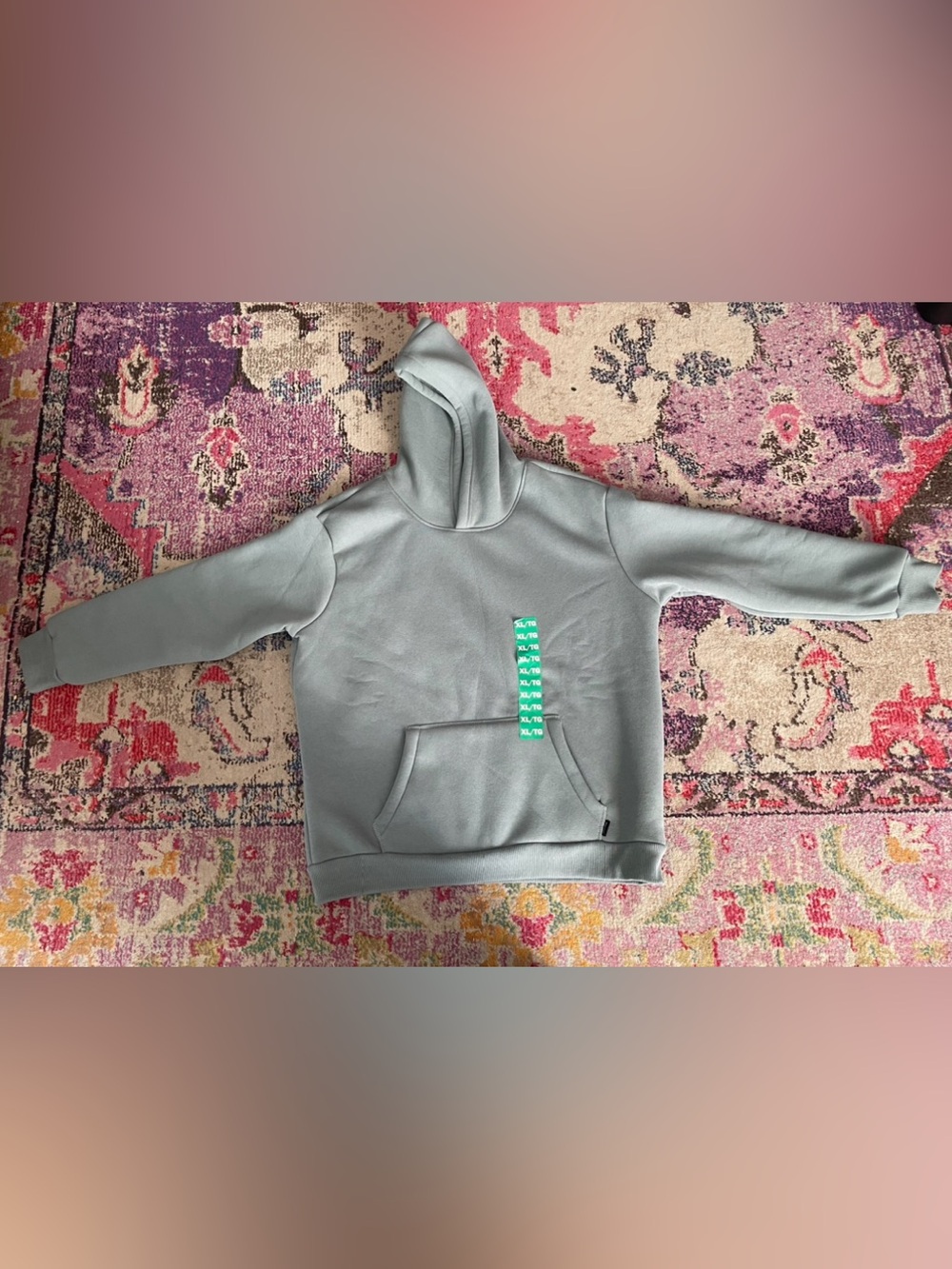 Realtree Gray Hoodie with Teal Accent Tape XL